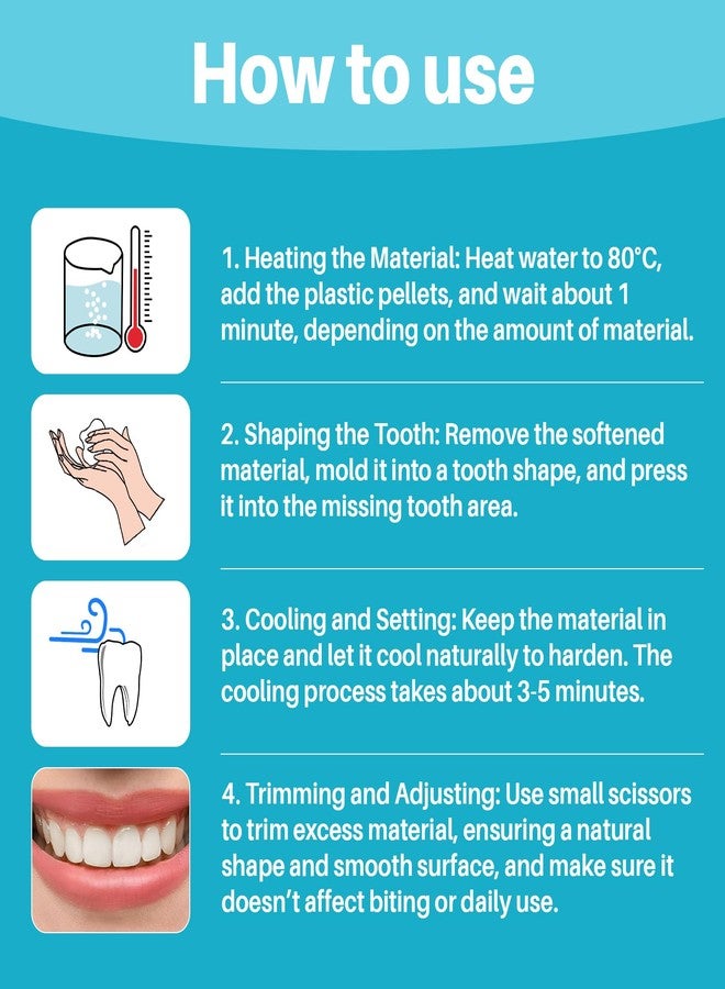 RAINFLOW 10.9oz Repair Thermoplastic Teeth Beads - Tooth Repair Kit,Moldable False Teeth Beads for DIY Tooth Filling,Moldable Thermal Beads for Halloween Vampire Teeth Fangs - Image 5